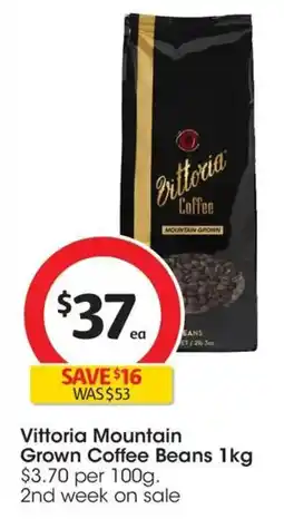 Coles Vittoria Mountain Grown Coffee Beans offer