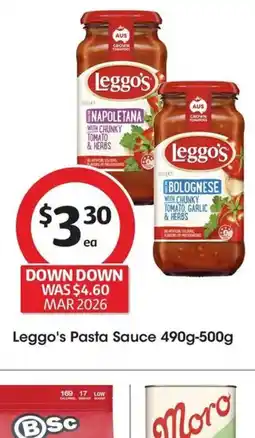 Coles Leggo's Pasta Sauce offer