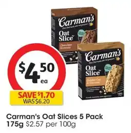 Coles Carman's Oat Slices offer
