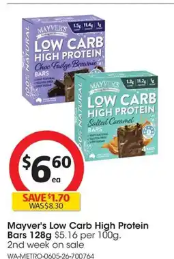 Coles Mayver's Low Carb High Protein Bars offer