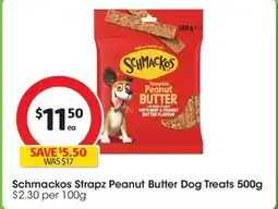 Coles Schmackos Strapz Peanut Butter Dog Treats offer