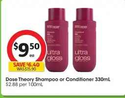 Coles Dose Theory Shampoo or Conditioner offer