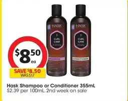 Coles Hask Shampoo or Conditioner offer
