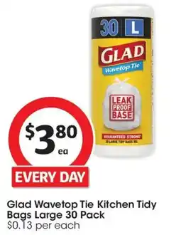 Coles Glad Wavetop Tie Kitchen Tidy Bags Large offer