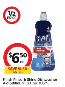Coles Finish Rinse & Shine Dishwasher Aid offer