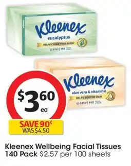 Coles Kleenex Wellbeing Facial Tissues offer