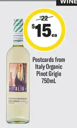 Coles Postcards from Italy Organic Pinot Grigio offer