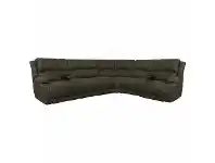 LivingStyles Turin 5 Seater Rhino Fabric Corner Sofa with End Recliners, Clay offer