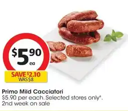 Coles Primo Mild Cacciatori offer