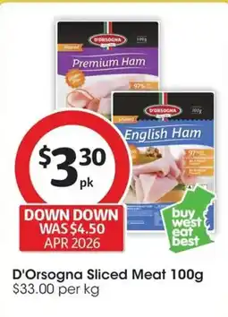 Coles D'Orsogna Sliced Meat offer