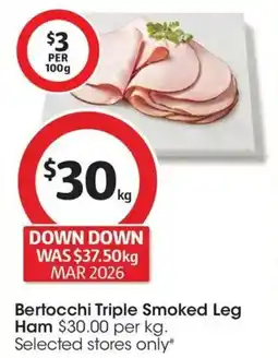 Coles Bertocchi Triple Smoked Leg Ham offer