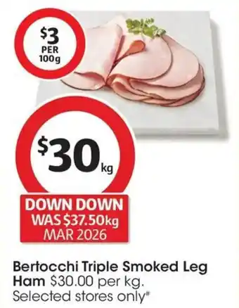 Coles Bertocchi Triple Smoked Leg Ham offer