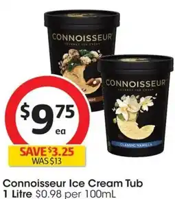 Coles Connoisseur Ice Cream Tub offer