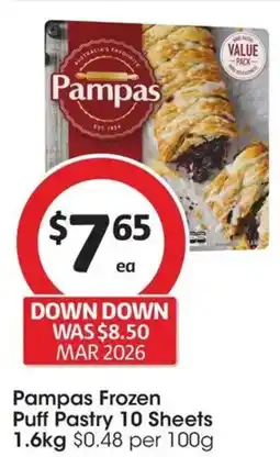 Coles Pampas Frozen Puff Pastry 10 Sheets offer