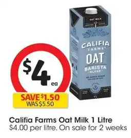 Coles Califia Farms Oat Milk offer