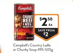 Foodworks Campbell's Country Ladle or Chunky Soup offer