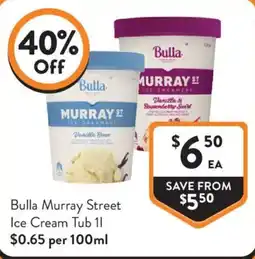 Foodworks Bulla Murray Street Ice Cream Tub offer