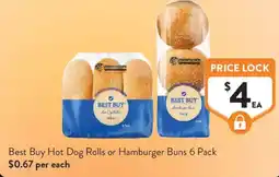Foodworks Best Buy Hot Dog Rolls or Hamburger Buns offer