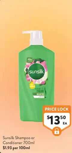 Foodworks Sunsilk Shampoo or Conditioner offer