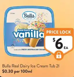 Foodworks Bulla Real Dairy Ice Cream Tub offer
