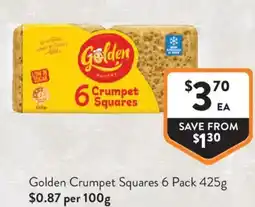 Foodworks Golden Crumpet Squares 6 Pack offer