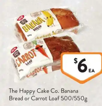 Foodworks The Happy Cake Co. Banana Bread or Carrot Loaf offer
