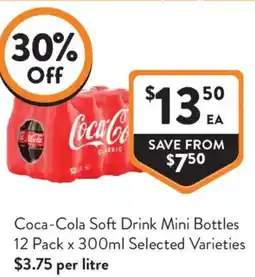 Foodworks Coca-Cola Soft Drink Mini Bottles 12 Pack offer
