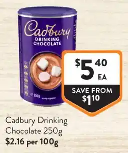 Foodworks Cadbury Drinking Chocolate offer