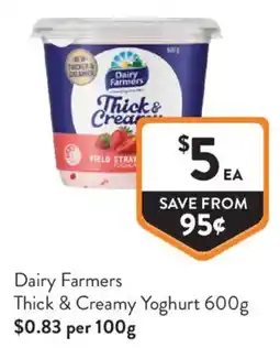 Foodworks Dairy Farmers Thick & Creamy Yoghurt offer
