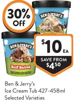 Foodworks Ben & Jerry's Ice Cream Tub offer