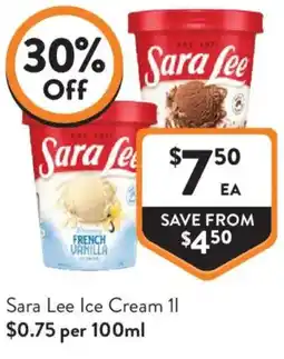 Foodworks Sara Lee Ice Cream offer