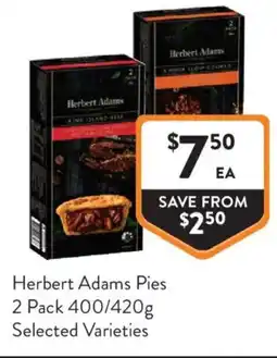 Foodworks Herbert Adams Pies 2 Pack offer