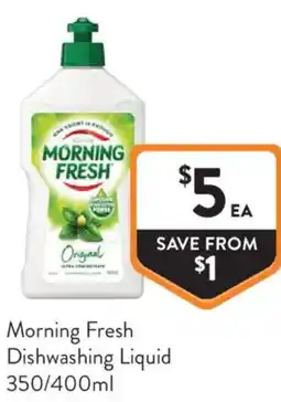 Foodworks Morning Fresh Dishwashing Liquid offer