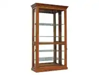 LivingStyles May New Zealand Pine Timber Display Cabinet, Blackwood offer
