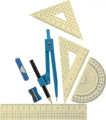 Officeworks Keji 8 Piece Plastic Maths Set offer