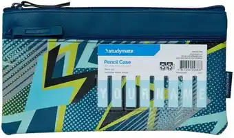 Officeworks Studymate Premium Twin-Zip Name Pencil Case - Blue offer