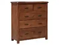 LivingStyles Georgia New Zealand Pine Timber 5 Drawer Tallboy offer