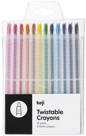 Officeworks Keji 12 Pack Twistable Crayons offer