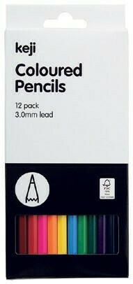 Officeworks Keji 12 Pack Coloured Pencils offer