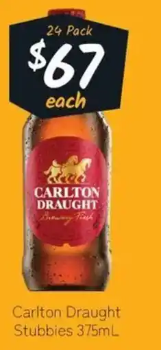 Cellarbrations Carlton Draught Stubbies offer