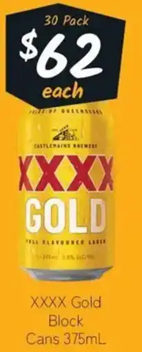 Cellarbrations XXXX Gold Block Cans offer