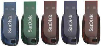 Officeworks SanDisk 5 Pack 16GB Cruzer Blade USB Flash Drives offer