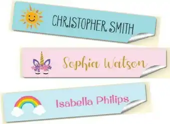 Officeworks 72 Pack Personalised Mini Name Labels offer