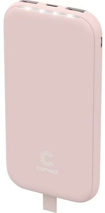 Officeworks Comsol 10,000mAh Dual-Port Powerbank - Pink offer
