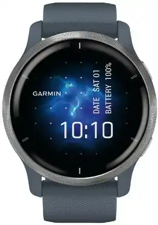 Officeworks Garmin Venu 2 Smart Watch - Silver/Blue* offer