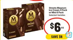 IGA Streets Magnum Ice Cream or Mini offer
