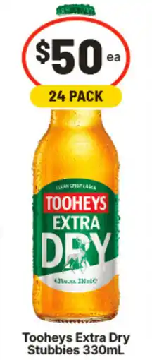 IGA Tooheys extra dry stubbies offer