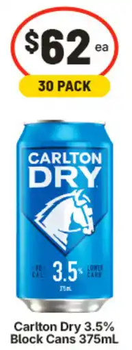 IGA Carlton dry 3.5% block cans offer
