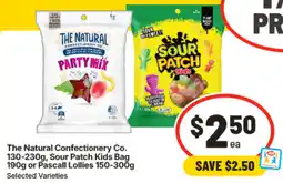 IGA The Natural Confectionery Co Sour Patch Kids Bag or Pascall Lollies offer