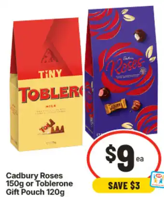 IGA Cadbury Roses or Toblerone Gift Pouch offer